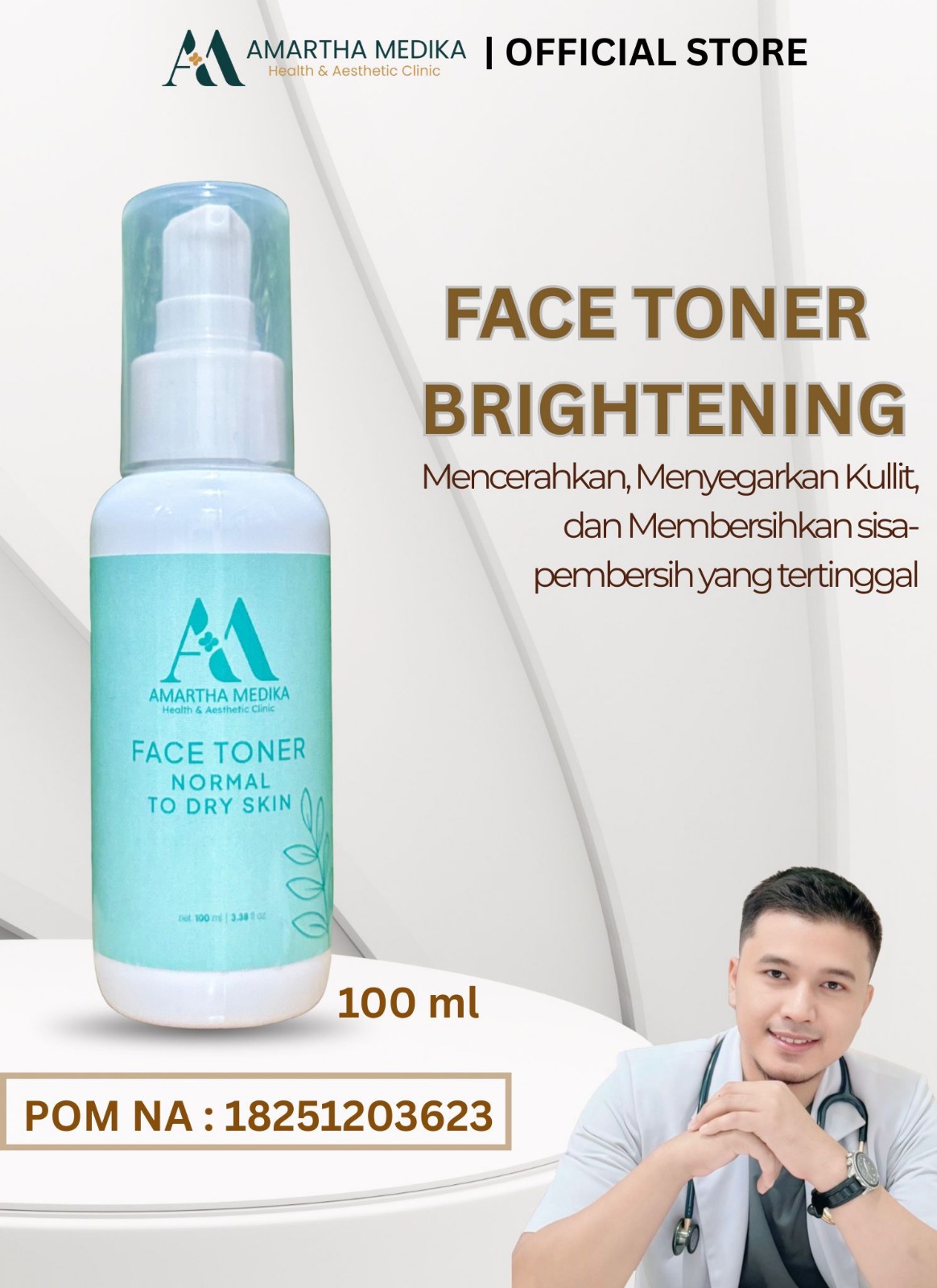 Produk Skincare Face Toner Brightening dari Amartha Medika